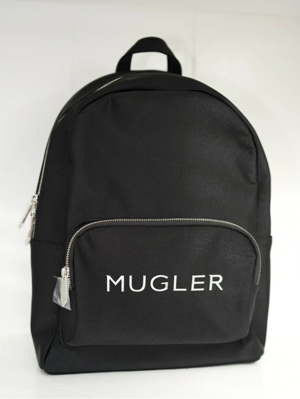 Mugler Black Neoprene Backpack with Silver Tone Accents + Logo NEW! VIP GIFT